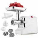 Electric Meat Grinder 1800 Watt Heavy Duty Sausage Maker Stuffer Mincer w/ 3 Size Grinding Plates Stainless Cutting Blades & Attachment Kit /f Homemade Ground Beef, Burger Patties, Kubbe