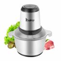 ZOKOP US Standard ALW-FC38SS Two Files 110V 300W Household Electric Stainless Steel One-Button Meat Grinder / Mixer 2L 304 Stainless Steel Cup