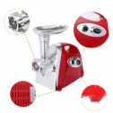 Electric Meat Grinder Mincer,800W Max Stainless Steel Sausage Maker Stuffer,Food Processor Machine with Cutting Blade & Platesï¼ˆRed)