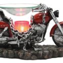 Ebros Red Vintage Motorcycle Classic Chopper Bike Electric Oil Burner Or Tart Warmer Decor Statue 9.5" Long Home Fragrance Aroma Accessory Decor Figurine