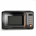 700W Kitchen  Glass Turntable Golden Retro LED Display Countertop Microwave Oven