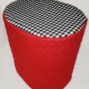 Black & White Checked Food Processor Cover (Red, Small)
