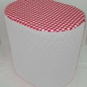 Red & White Checked Food Processor Cover (White, Small)