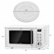 700W Kitchen Glass Turntable White Retro LED Display Countertop Microwave Oven - 3