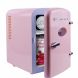 Frigidaire Retro Mini Compact Beverage Refrigerator Pink, 6 Can EFMIS129-PINK - Manufacturer  Refurbished - 1