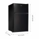 Galanz 3.1 Cu Ft Two Door Mini Fridge with Freezer GL31BK, Black - 1