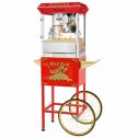 Superior Popcorn Company Hot and Fresh Popcorn Popper Machine With Cart - 8 oz, Red