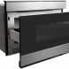 Sharp SMD2489ES 24" loT Microwave Drawer with 1.2 cu. ft. Capacity, 950 Watts, 11 Power Levels, Easy Wave Open, Concealed Glass Touch Controls, Edge-to-Edge Black Glass, in Stainless Steel - 3