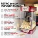 Nostalgia RKP730 Retro 2.5-Ounce Tabletop Kettle Popcorn Maker, Makes 10 Cups of Popcorn, With Kernel Measuring Cup, Red - 1