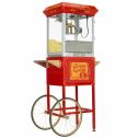 FunTime Carnival 8oz Popcorn Machine with Cart, Red/Silver