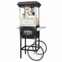 Lincoln Popcorn Machine with Cart- Popper Makes 3 Gallons- 8-Ounce Kettle, Old Maids Drawer, Warming Tray & Scoop by Great Northern Popcorn (Black)