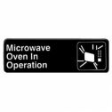 9" X 3" Information Sign With Symbols, Microwave Oven In Operation