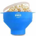The Original POPCO Microwave Popcorn Popper, Silicone Popcorn Maker, Collapsible Bowl BPA Free & Dishwasher Safe (Light Blue)