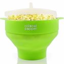 Microwave Popcorn Popper Maker, Silicone Hot Air Pop Corn Bowl (Green)