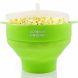 Microwave Popcorn Popper Maker, Silicone Hot Air Pop Corn Bowl (Green) - 0