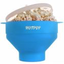 The Original HOTPOP Microwave Popcorn Popper, Silicone Popcorn Maker, Collapsible Bowl BPA Free & Dishwasher Safe (Light Blue)
