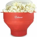 The Original Microwave Popcorn Popper with Lid, Silicone Popcorn Maker, Collapsible Bowl BPA Free (Red)