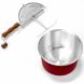 Red Popcorn Maker Stovetop Kettle Popper Hand Crank Stirring with Removable Lid - 3
