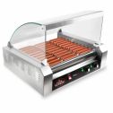 Olde Midway Electric 30 Hot Dog 11 Roller Grill Cooker Machine 1200-Watt with Cover - Commercial Grade