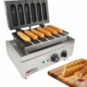 Hot Dog Waffle Maker Commercial 6 PCS Lolly French Hotdog molds 110v | stainless steel Crispy Baking Corn Dog, Sausage Waffles Non-Stick Maker Machine Electric Muffin by ALDKitchen (MANUAL)