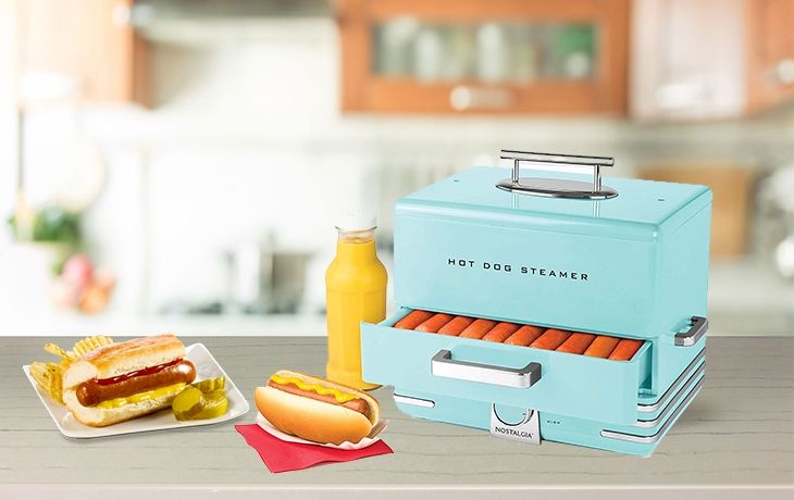 Nostalgia Hot Dog Steamer ,Aqua