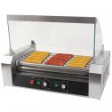 Hot Dog Grill Cooker Machine with cover for 18 Hotdog 7 Roller