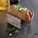 3" x 4" Brown Paulownia Single Hot Dog Brat Holder - 3