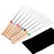 8PCS Per Set Roasting Stick Stainless Roasting Stick 8 Colors Hot Dog Sticks Flexible U-shaped Roasting Stick with Wooden Handle - 0