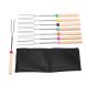 8PCS Per Set Roasting Stick Stainless Roasting Stick 8 Colors Hot Dog Sticks Flexible U-shaped Roasting Stick with Wooden Handle - 1