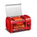 Elite Cuisine EHD-051R Hot Dog Cooker Toaster Oven Machine 30-Minute Timer, Stainless Steel Heated Rollers, Auto Thermostat, Bake, Crumb Tray, World Series Baseball, 4 Bun Capacity, Red - 0