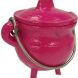 Hot Burning Cauldron in Bright Hot Pink Made of Cast Iron Size Small 2 3/4" x 3" - 0
