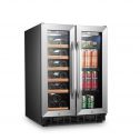 Lanbo 18 Bottle 55 Cans Built-in Wine and Beverage Refrigerator, 24 Inch Wide