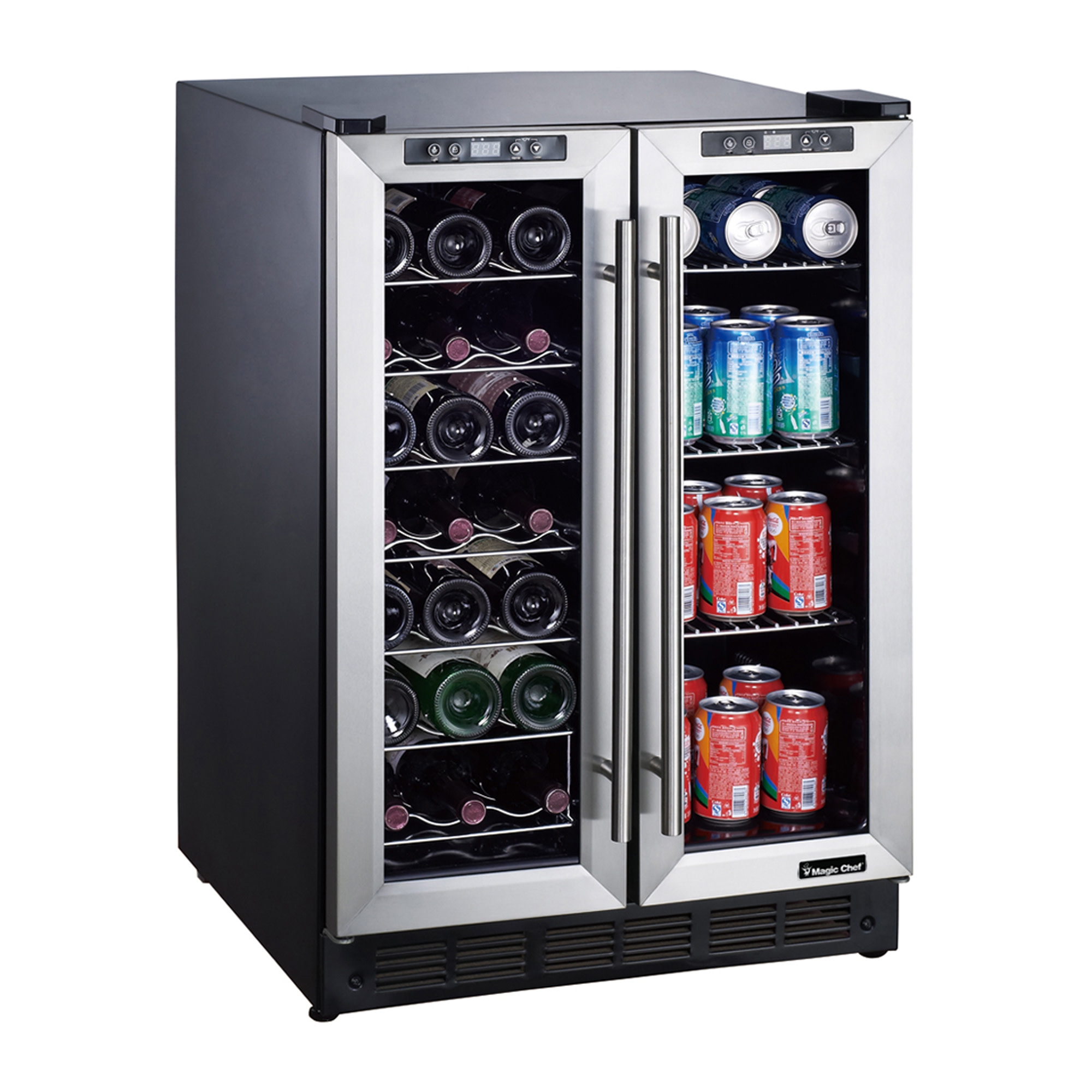 Magic Chef 24In. French Door Wine and Beverage Cooler with DualZone