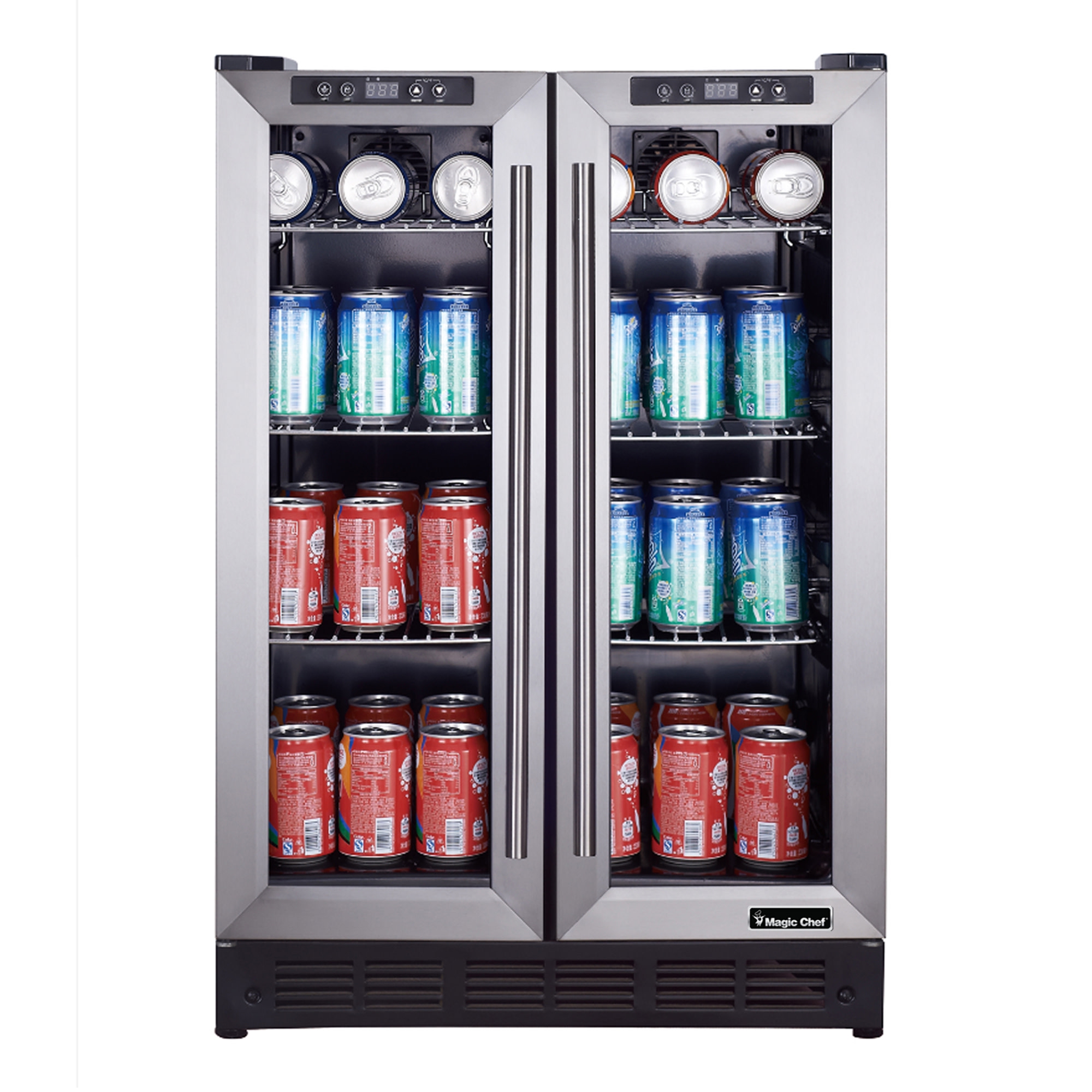 Magic Chef 24-In. French Door Wine and Beverage Cooler with Dual-Zone