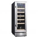 kalamera 12'' wine refrigerator 18 bottle built-in or freestanding with stainless steel &amp; double-layer tempered glass door and temperature memory function