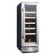 kalamera 12'' wine refrigerator 18 bottle built-in or freestanding with stainless steel &amp; double-layer tempered glass door and temperature memory function - 0
