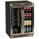 Avanti FRENCH DOOR 19 BOTTLE WINE CHILLER/BEVERAGE COOLER / GLASS DOORS W/STAINLESS STEEL FRAME & HANDLE / TOP MOUNTED DIGITAL SOFT TOUCH CONTROL & DISPLAY