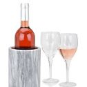 Modern Innovations Grey Marble Wine & Beverage Cooler To Use As Champagne Bottle Chiller, Wine Carrier, Flower Pot, Kitchen Utensil Holder, Pantry Caddy Organizer & Dining Table Centerpiece For DÃ©cor