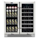 Whynter (BWB-3388FDS) 33-bottle. 88-can Capacity Built-In French Door Dual Zone Wine Refrigerator and Beverage Center