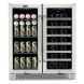 Whynter (BWB-3388FDS) 33-bottle. 88-can Capacity Built-In French Door Dual Zone Wine Refrigerator and Beverage Center - 0