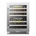 LanboPro 24" 44 Bottle Stainless Steel Dual Zone Compressor Wine Cooler