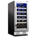 Ivation 31-Bottle 15â€ Built-In Compressor Wine Cooler/Cellar Undercounter Wine Fridge Stainless Steel Accents