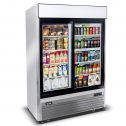 Beverage Merchandiser Refrigerator - KITMA 44.8 Cu.Ft 2 Sliding Glass Doors Display Beverage Cooler with LED Lighting for Restaurants,33Â°F - 38Â°F