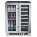 Titan 24 inch 60 Cans and 21 Bottles Built-in Dual Zone Wine Cooler and Beverage Cooler, Roller Glide Wooden Shelves, Memory Temp Function, Door-Left-Open Alarm&High Temp Alarm