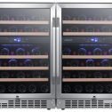 Edgestar Cwr462dzdual 47" Wide 92 Bottle Built-In Side-By-Side Wine Cooler W - Stainless