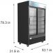 Koolmore 53" Commercial Glass 2 Door Display Refrigerator Merchandiser - Upright Beverage Cooler with LED Lighting - 45 Cu. Ft. - 2