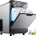 VEVOR 110LBS Commercial Ice Maker 13.2LBS Ice Storage with Cool Water Dispenser