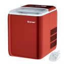 44-Lbs Capacity Portable Red Electric Countertop Ice Maker Machine with Scoop