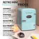 Nostalgia RF6RRAQ Retro 6-Can Personal Cooling and Heating Refrigerator with Carry Handle for Home, Office, Car, Boat or Dorm Room - Includes AC/DC Power Cords - Aqua - 1