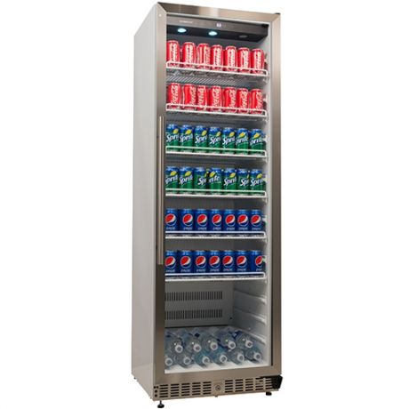EdgeStar 14 Cu. Ft. Commercial Beverage Merchandiser - White and Stainless Steel Photo
